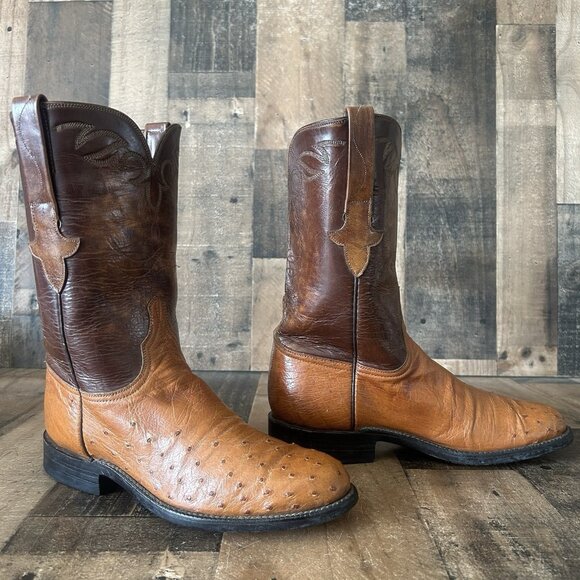 Lucchese Classics L8348 Ostrich Western Cowboy Boots Mens 6.5 D - Picture 7 of 12